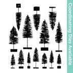 Tim Holtz Cling Rubber Stamps Bottle Brush Trees CMS455