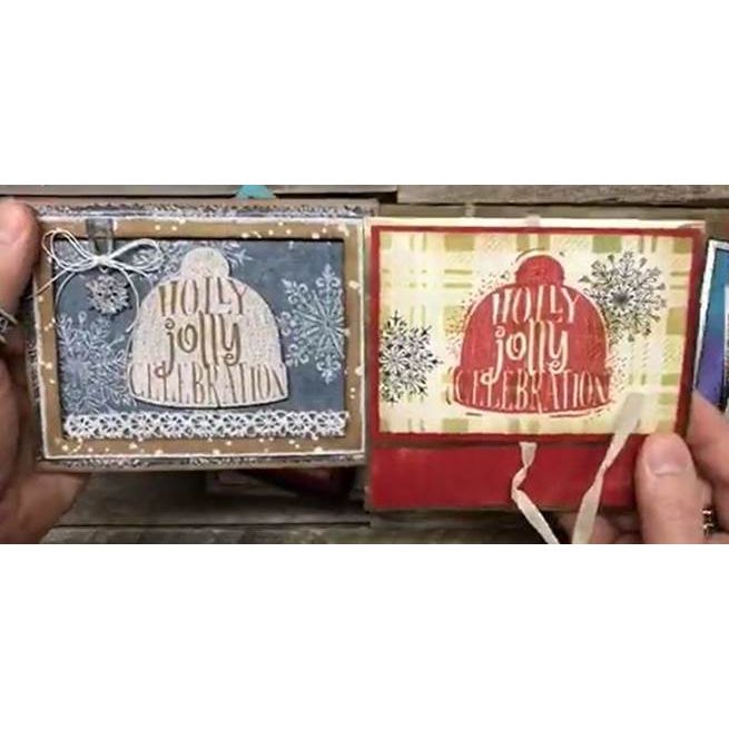 Tim Holtz Cling Rubber Stamps CARVED CHRISTMAS 1 CMS313 jolly