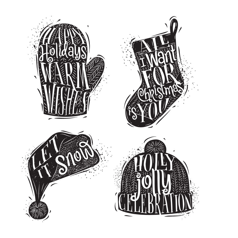 Tim Holtz Cling Rubber Stamps CARVED CHRISTMAS 1 CMS313