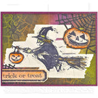 Tim Holtz Cling Rubber Stamps CARVED HALLOWEEN CMS197 witch