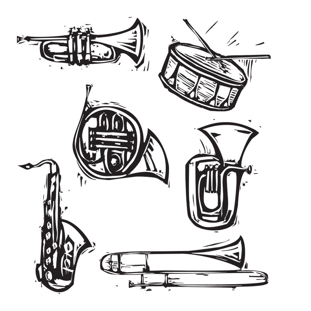 Tim Holtz Cling Rubber Stamps CARVED INSTRUMENTS CMS205