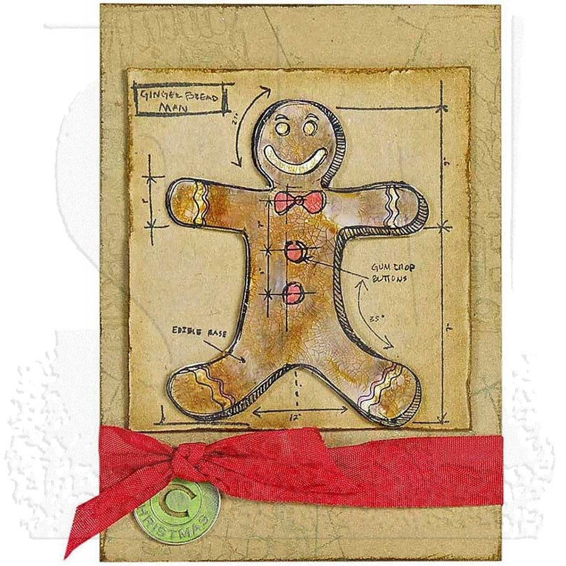 Tim Holtz Cling Rubber Stamps CHRISTMAS BLUEPRINTS 3 CMS169 gingerbread