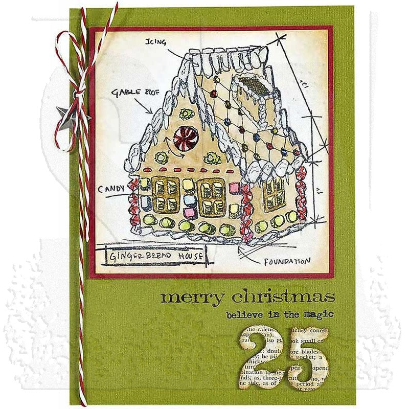 Tim Holtz Cling Rubber Stamps CHRISTMAS BLUEPRINTS 3 CMS169 house