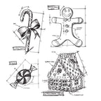 Tim Holtz Cling Rubber Stamps  CHRISTMAS BLUEPRINTS 3 CMS169