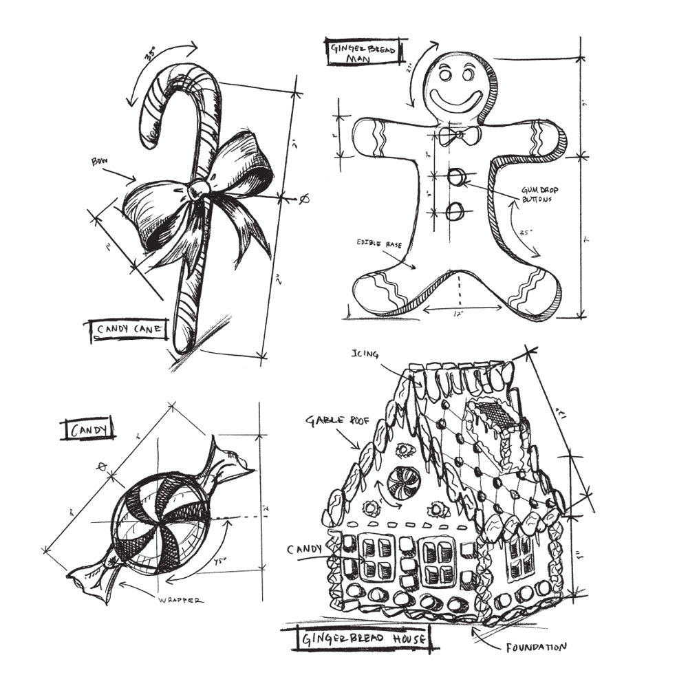 Tim Holtz Cling Rubber Stamps  CHRISTMAS BLUEPRINTS 3 CMS169