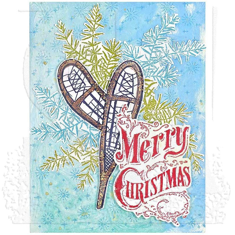 Tim Holtz Cling Rubber Stamps CHRISTMAS BLUEPRINTS 4 CMS201 merry christmas
