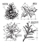 Tim Holtz Cling Rubber Stamps CHRISTMAS BLUEPRINTS 4 CMS201