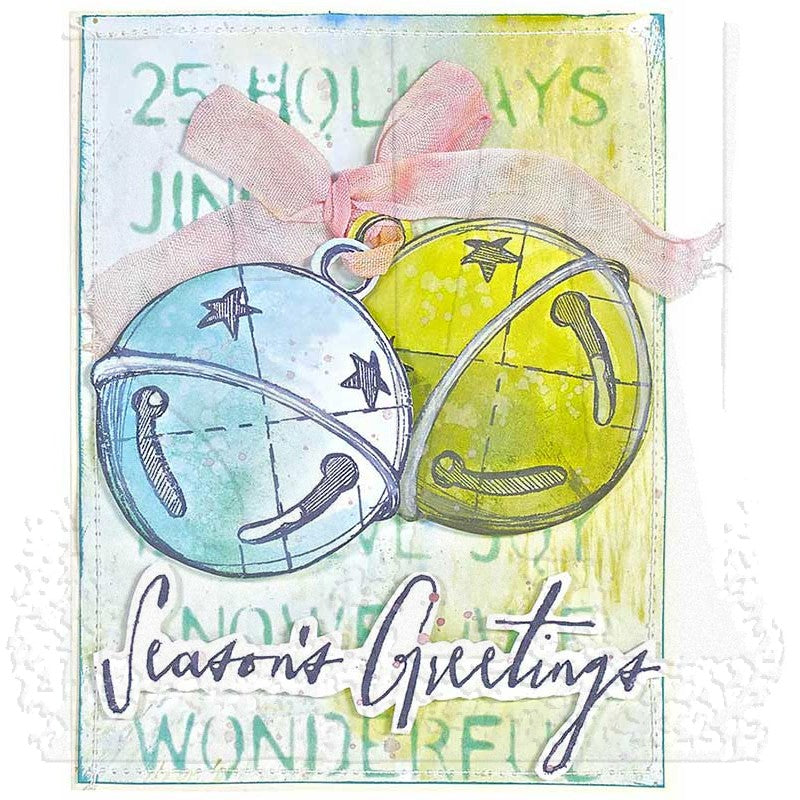 Tim Holtz Cling Rubber Stamps CHRISTMAS BLUEPRINTS 5 CMS202 bells