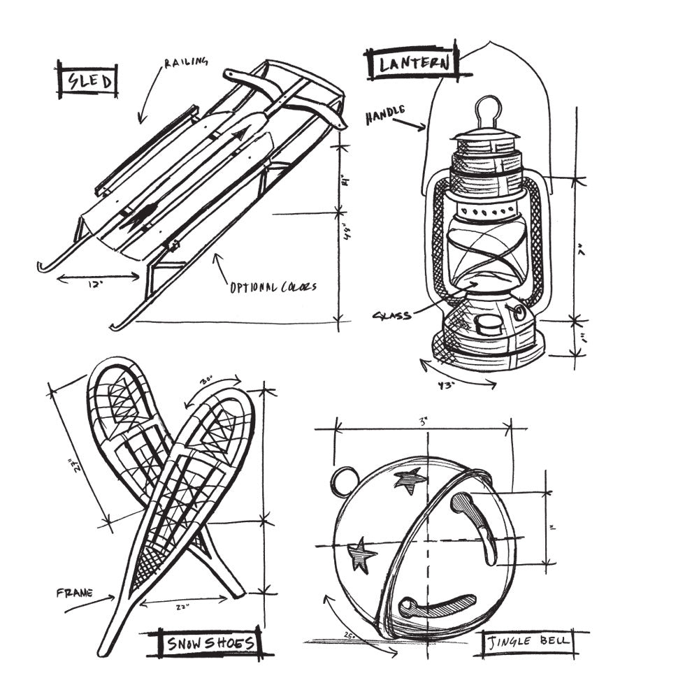Tim Holtz Cling Rubber Stamps CHRISTMAS BLUEPRINTS 5 CMS202