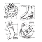 Tim Holtz Cling Rubber Stamps  CHRISTMAS BLUEPRINT 2 CMS168