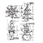 Tim Holtz Cling Rubber Stamps CHRISTMAS BLUEPRINT CMS135
