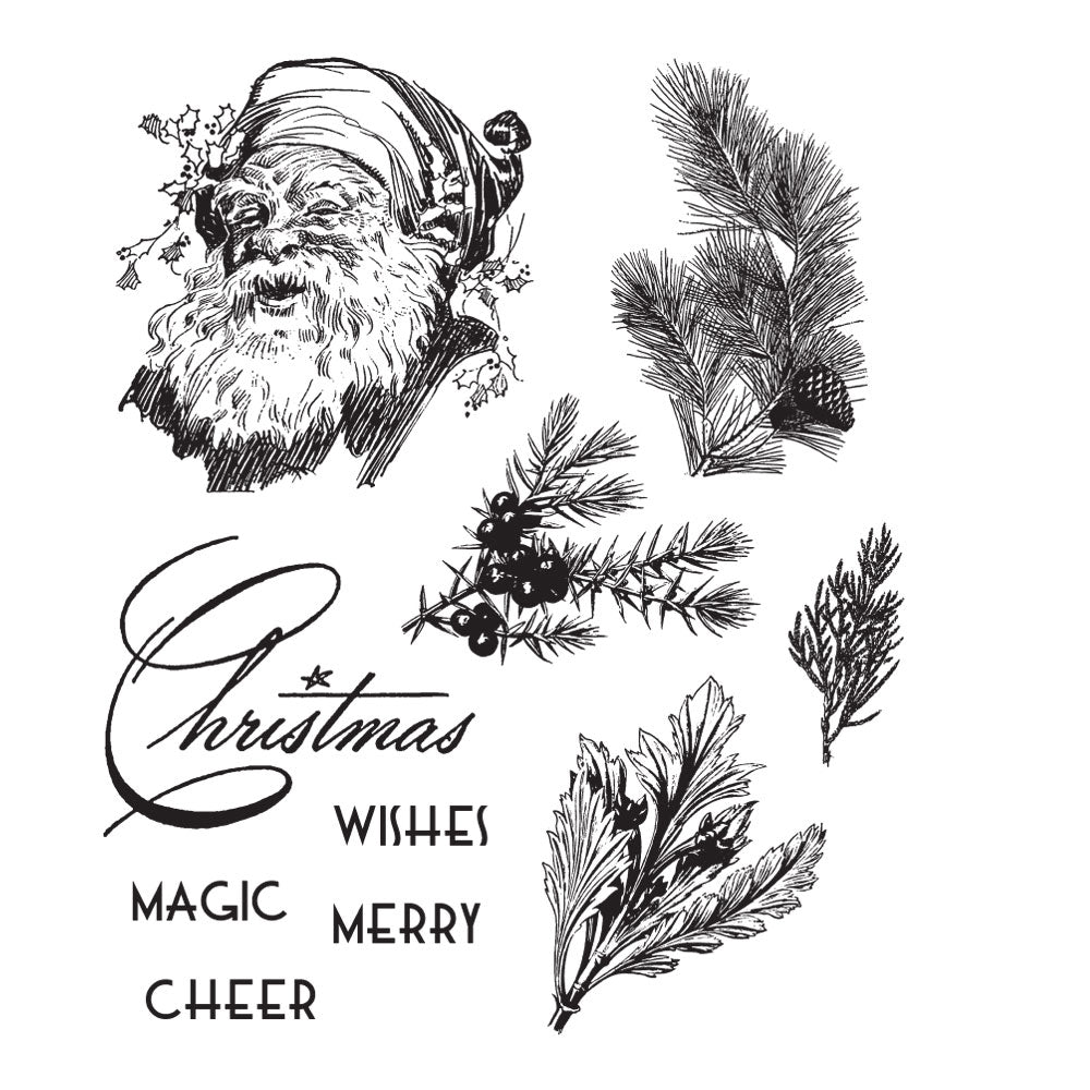 Tim Holtz Cling Rubber Stamps CHRISTMAS CLASSIC CMS322