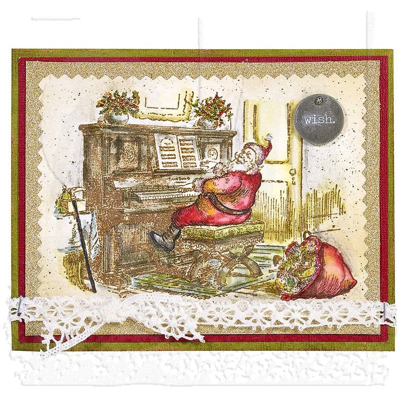 Tim Holtz Cling Rubber Stamps CHRISTMAS MAGIC CMS247 santa