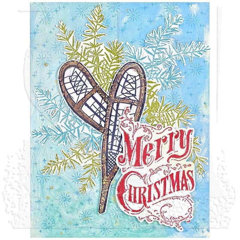 Tim Holtz Cling Rubber Stamps CHRISTMAS NOSTALGIA CMS207 snow shoe