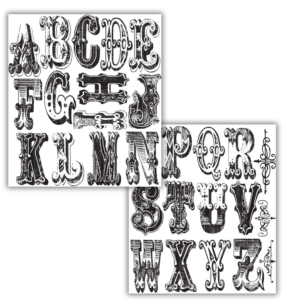 Tim Holtz Cling Rubber Stamps CIRQUE ALPHABET cms065