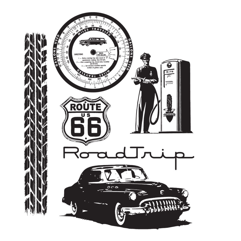 Tim Holtz Cling Rubber Stamps CMS128 ROAD TRIP new