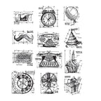 Tim Holtz Cling Rubber Stamps CMS154 MINI BLUEPRINTS 4