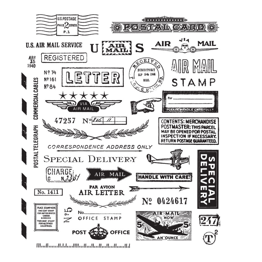 Tim Holtz Cling Rubber Stamps CORRESPONDENCE CMS225