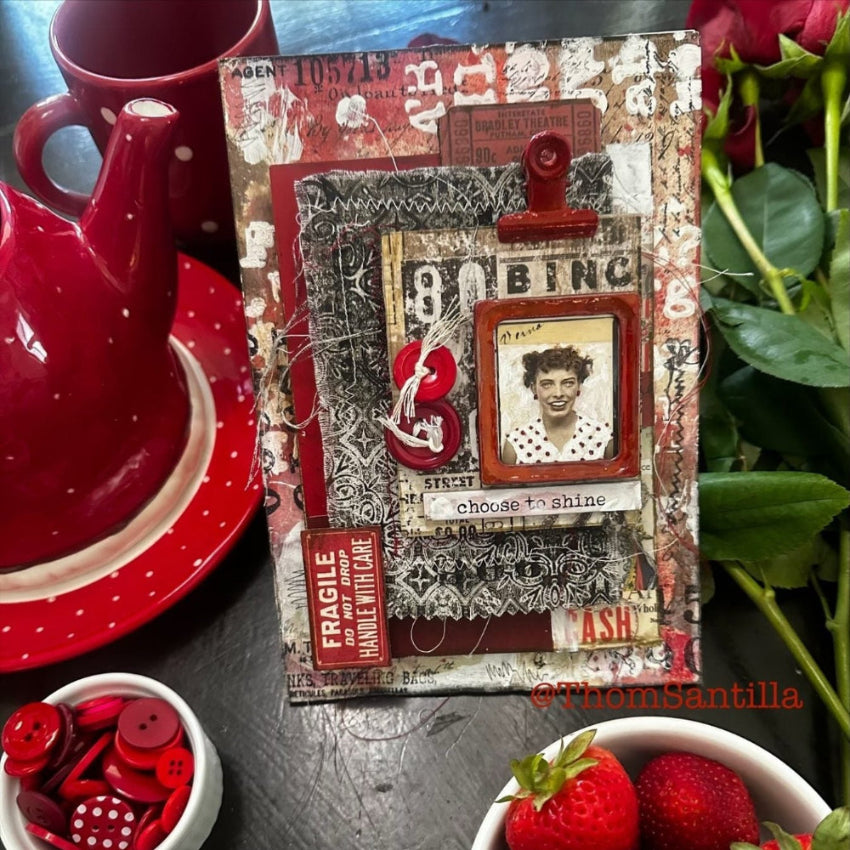 Tim Holtz Cling Rubber Stamps CORRESPONDENCE CMS225 red | color-code:ALT02