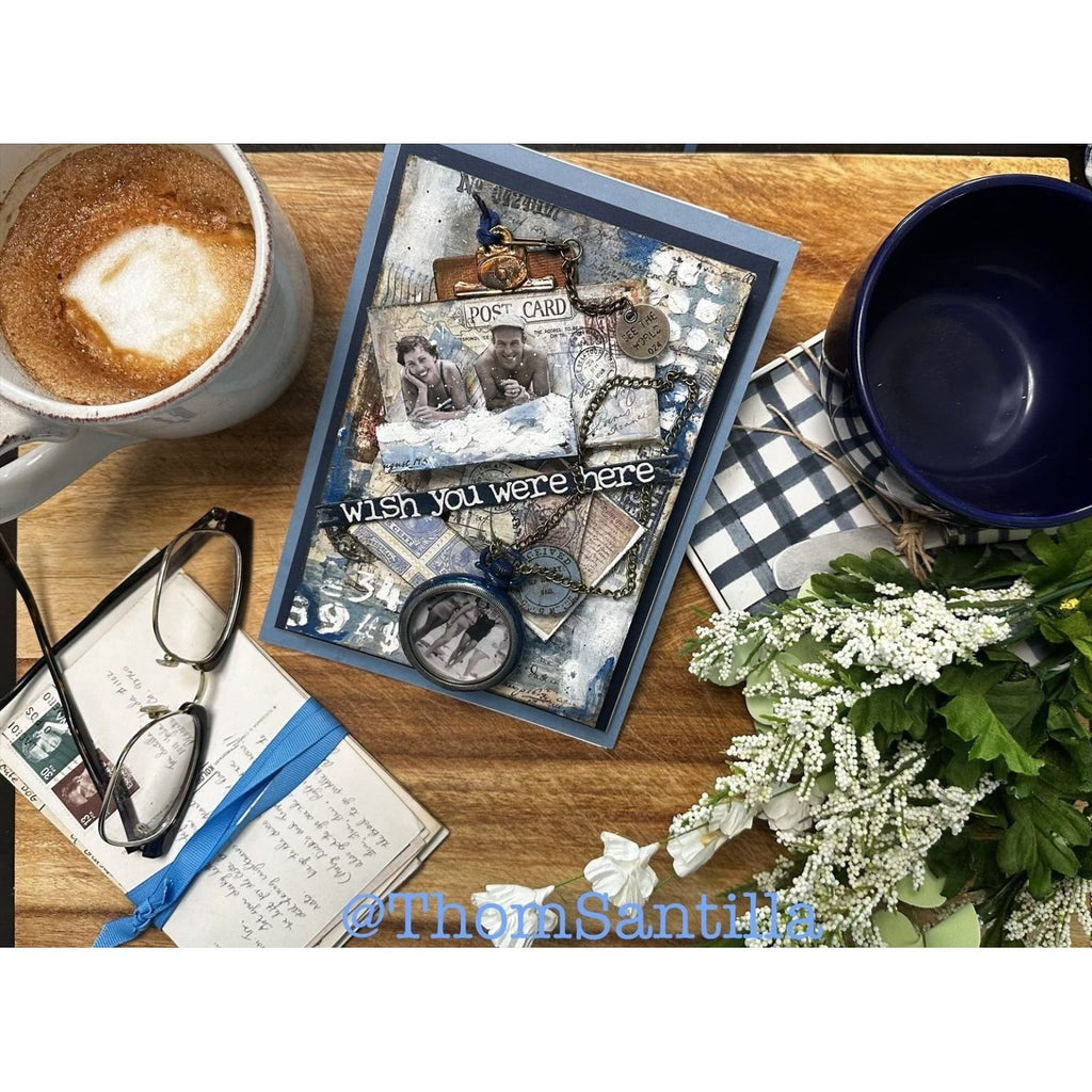 Tim Holtz Cling Rubber Stamps CORRESPONDENCE CMS225 wish you were here | color-code:ALT03