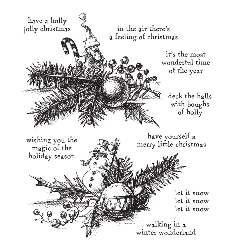 Tim Holtz Cling Rubber Stamps COZY CHRISTMAS CMS444