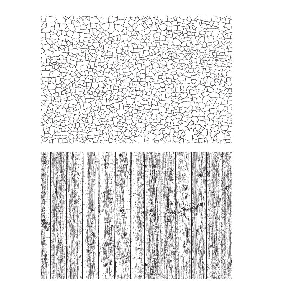 Tim Holtz Cling Rubber Stamps CRAZE AND PLANKS CMS344