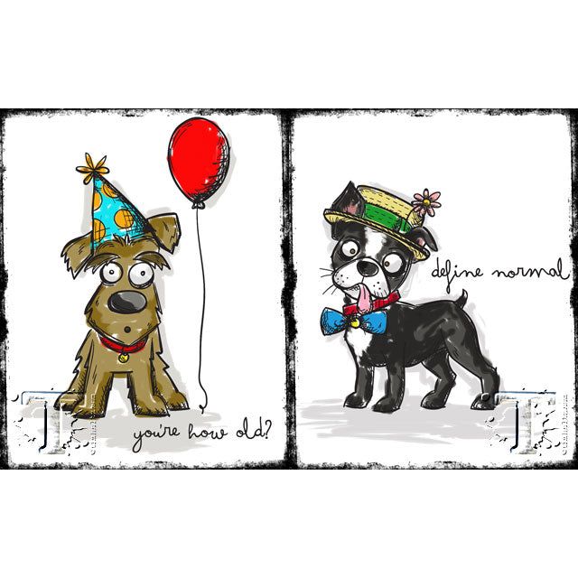 Tim Holtz Cling Rubber Stamps CRAZY DOGS CMS271 balloon