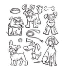 Tim Holtz Cling Rubber Stamps CRAZY DOGS CMS271