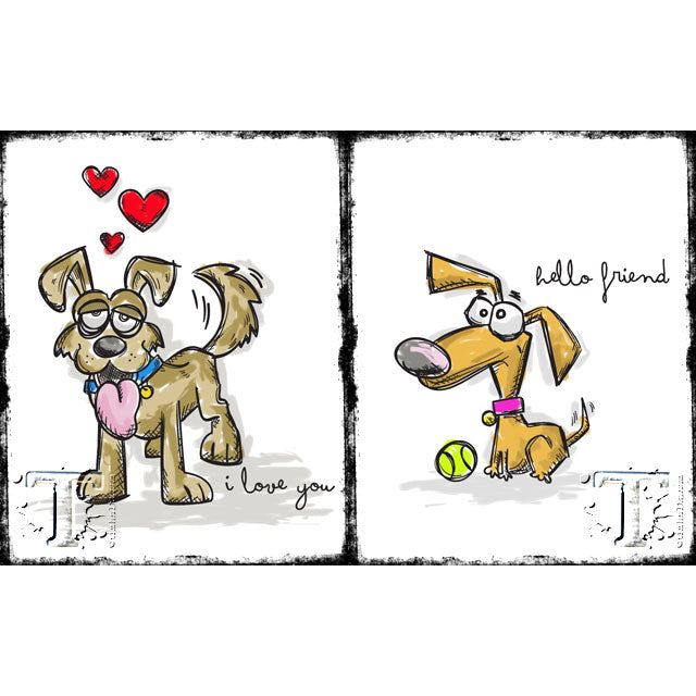 Tim Holtz Cling Rubber Stamps CRAZY DOGS CMS271 tennis ball