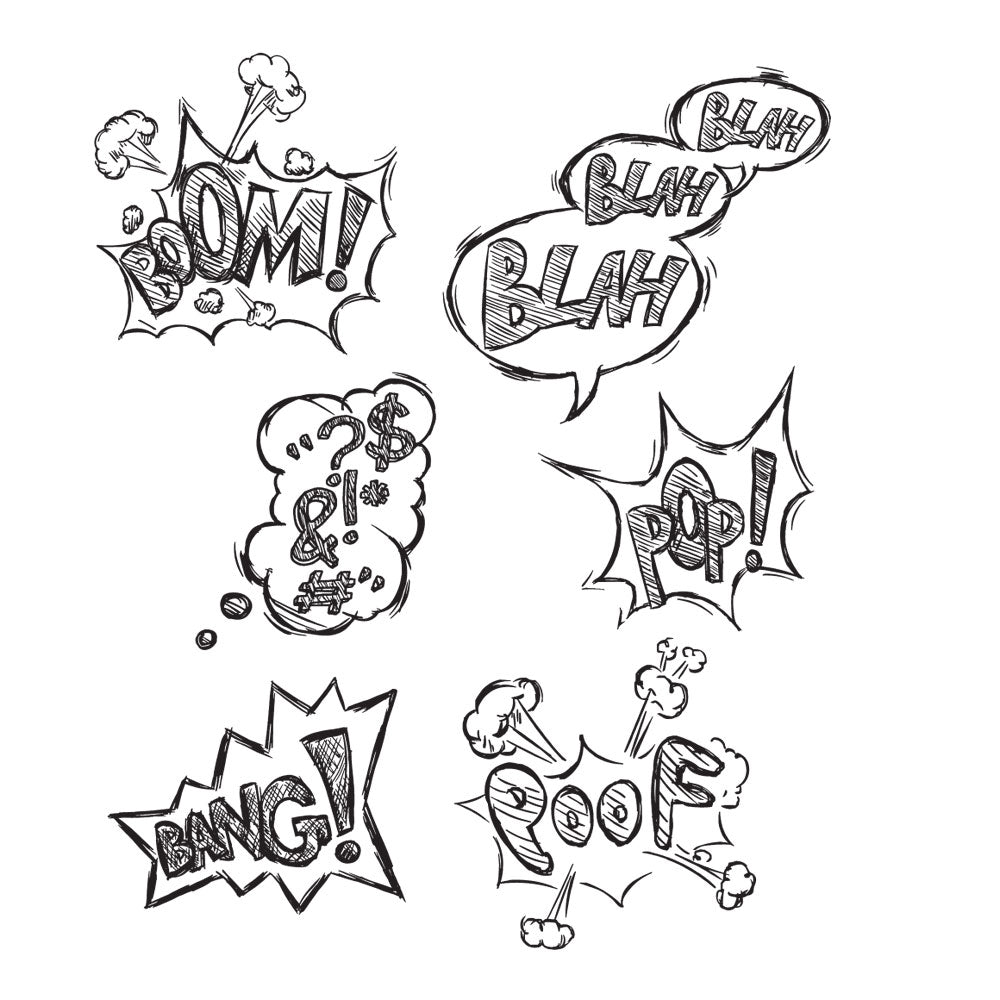 Tim Holtz Cling Rubber Stamps CRAZY THOUGHTS CMS238