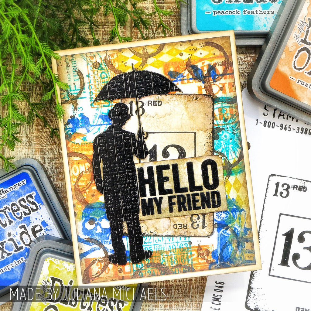 Tim Holtz Cling Rubber Stamps CREATIVE MUSE CMS046 hello friend
