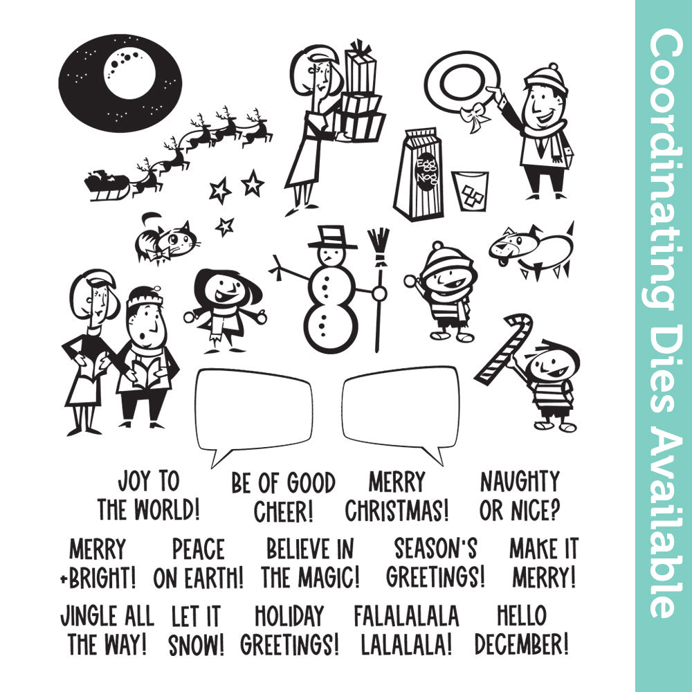 Tim Holtz Cling Rubber Stamps Christmas Cartoons cms473