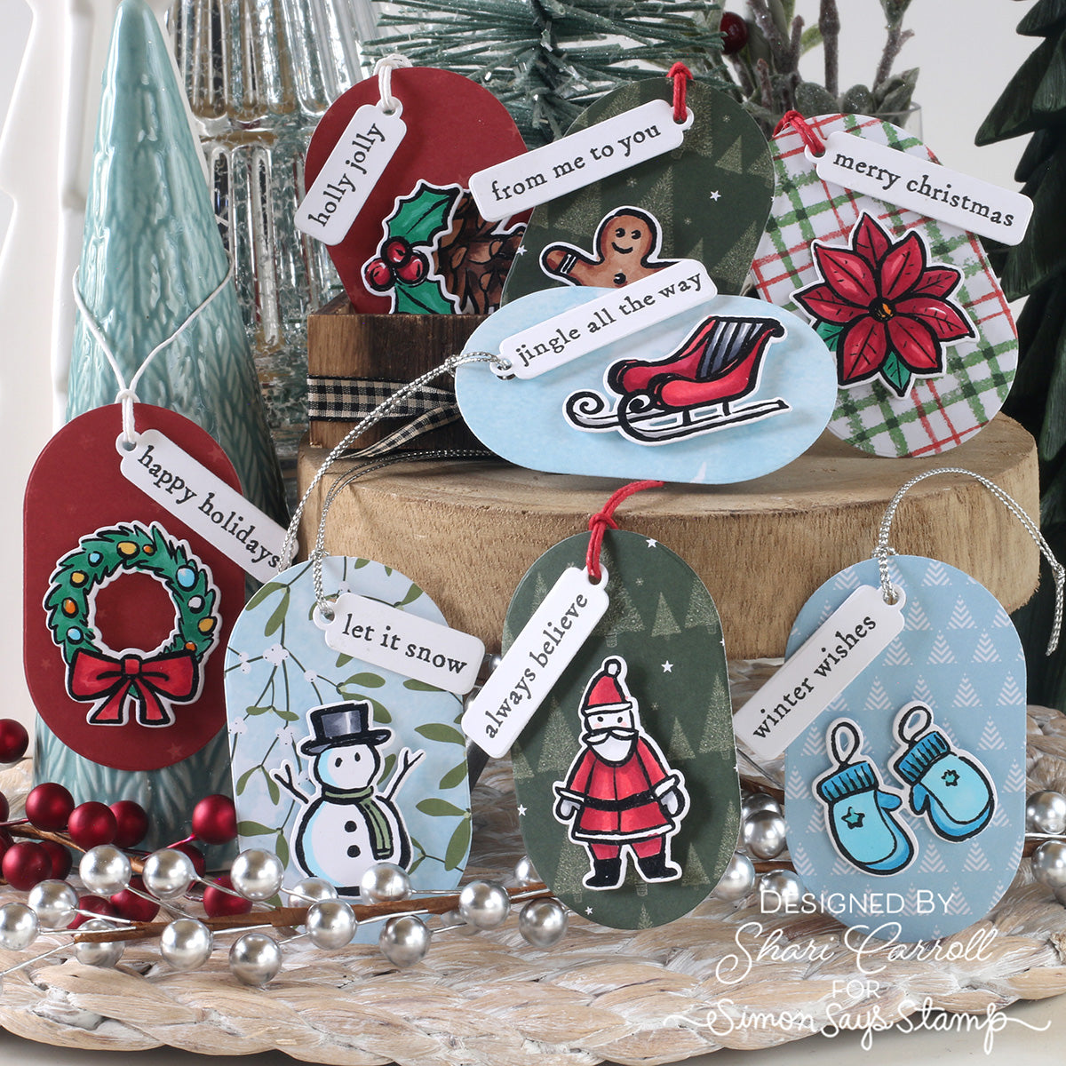 Tim Holtz Cling Rubber Stamps Christmas Doodles cms505 Shari
