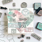 Tim Holtz Cling Rubber Stamps Correspondence cms225 pastel heart