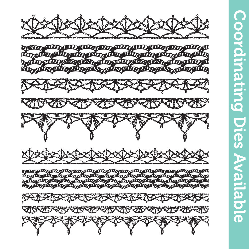 Tim Holtz Cling Rubber Stamps Crochet Trims cms480
