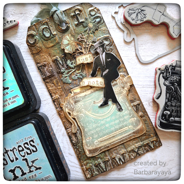 Tim Holtz Cling Rubber Stamps Curiosity Shop cms482 typewriter | color-code:ALT05
