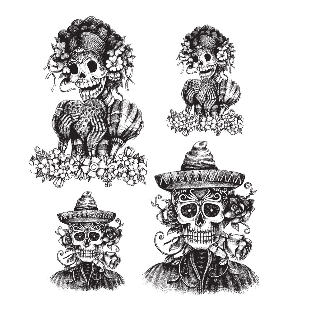 Tim Holtz Cling Rubber Stamps DAY OF THE DEAD #1 CMS277