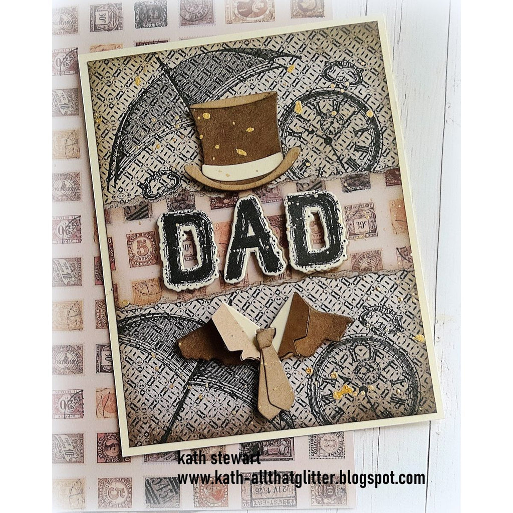 Tim Holtz Cling Rubber Stamps DISTINGUISHED CMS371 dad | color-code:ALT04