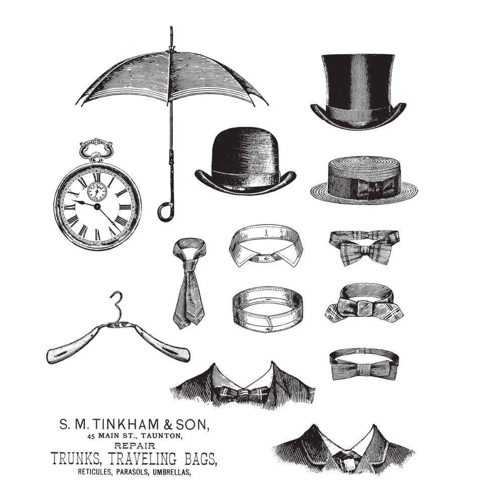 Tim Holtz Cling Rubber Stamps DISTINGUISHED CMS371