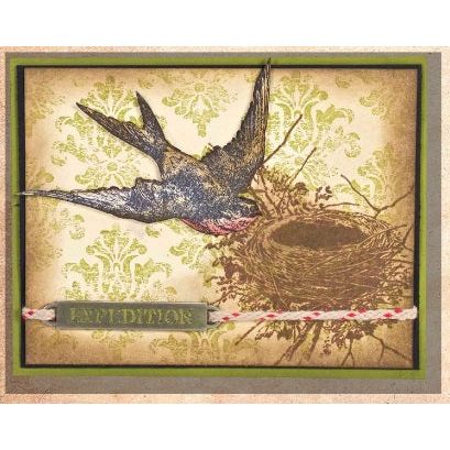Tim Holtz Cling Rubber Stamps DISTRESS DAMASK cms190 bird