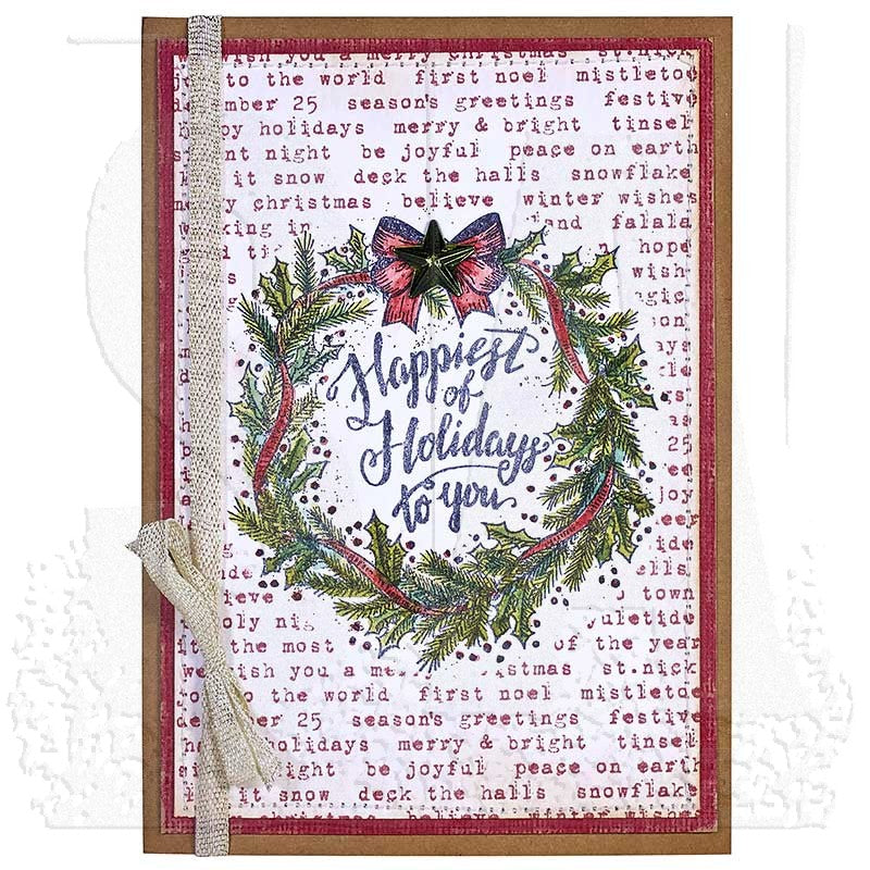 Tim Holtz Cling Rubber Stamps DOODLE GREETINGS #1 CMS285 wreath