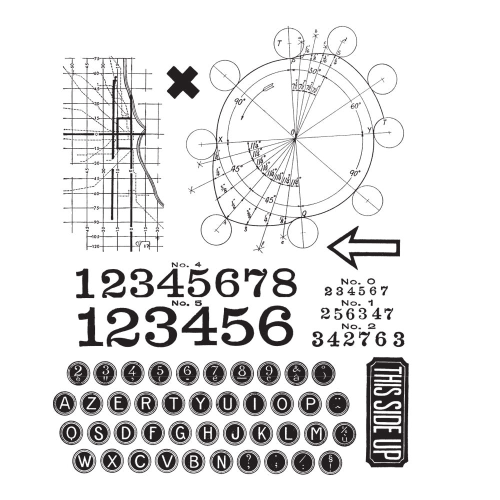 Tim Holtz Cling Rubber Stamps Deconstructed cms489