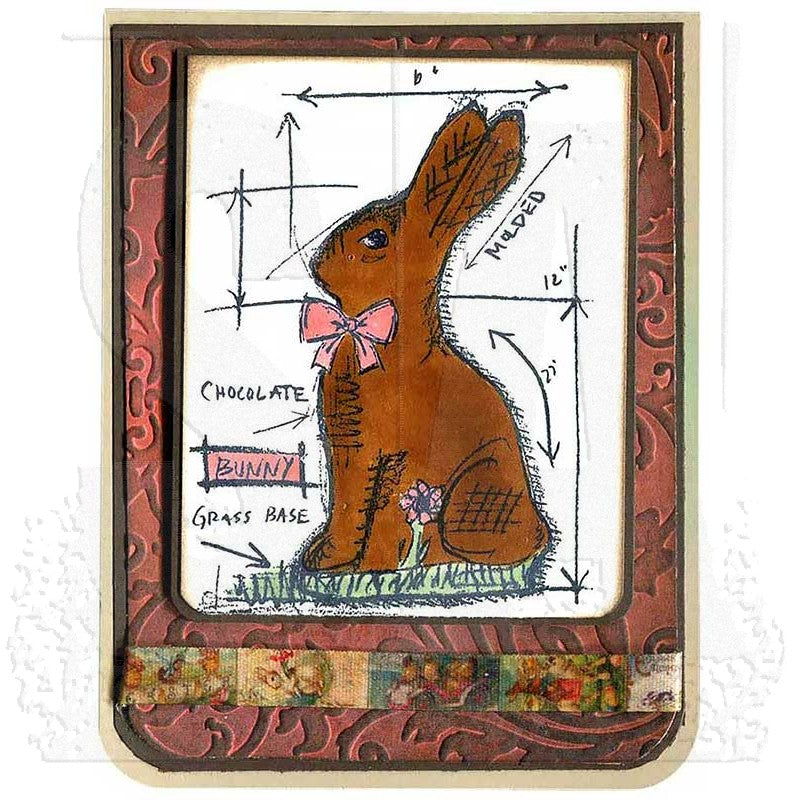 Tim Holtz Cling Rubber Stamps EASTER BLUEPRINTS cms144 bunny