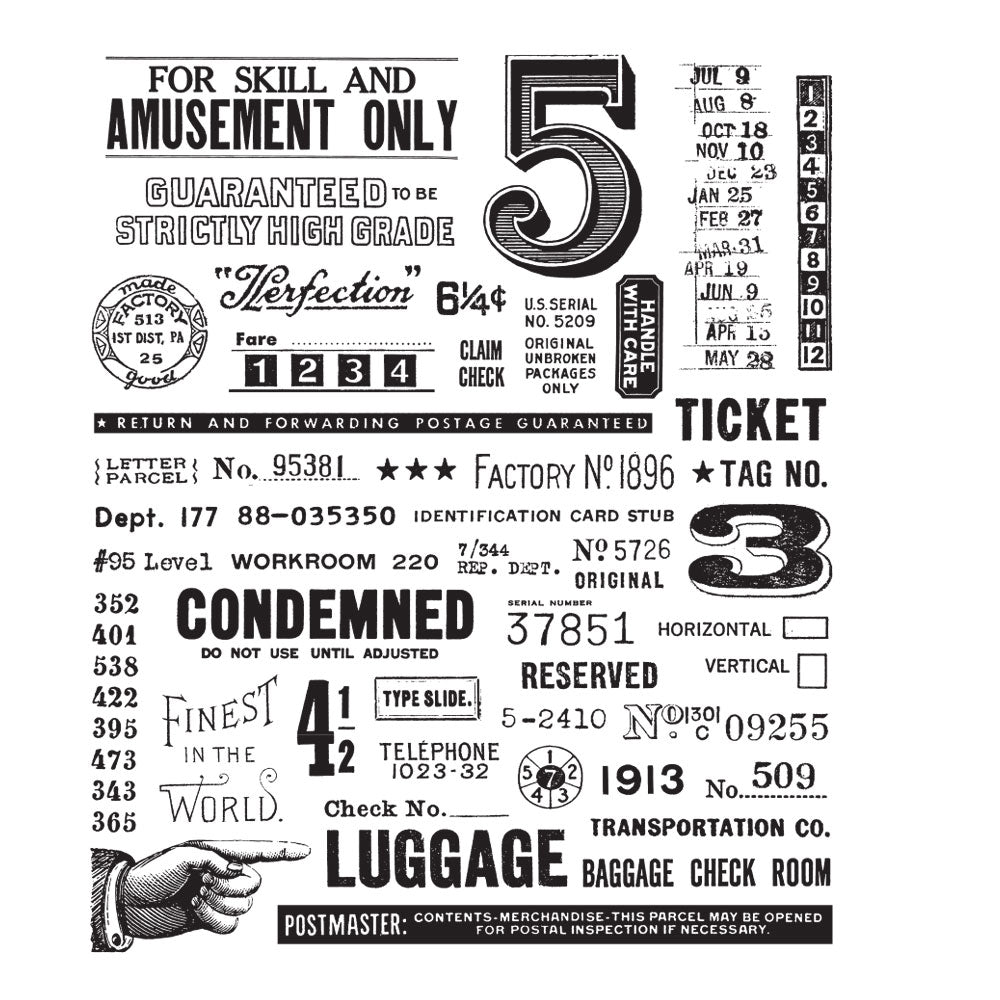 Tim Holtz Cling Rubber Stamps ECCENTRIC CMS448