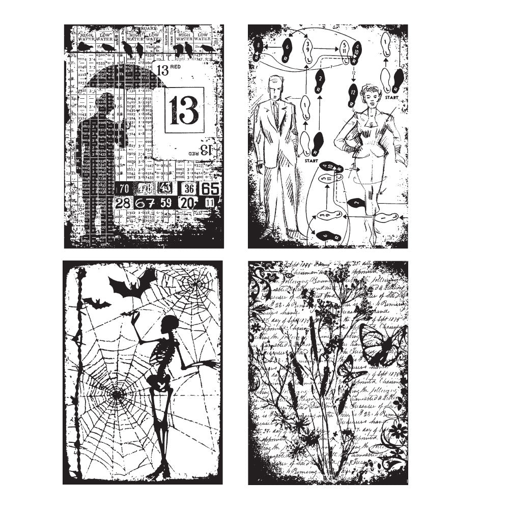 Tim Holtz Cling Rubber Stamps ECLECTIC COLLAGES CMS045