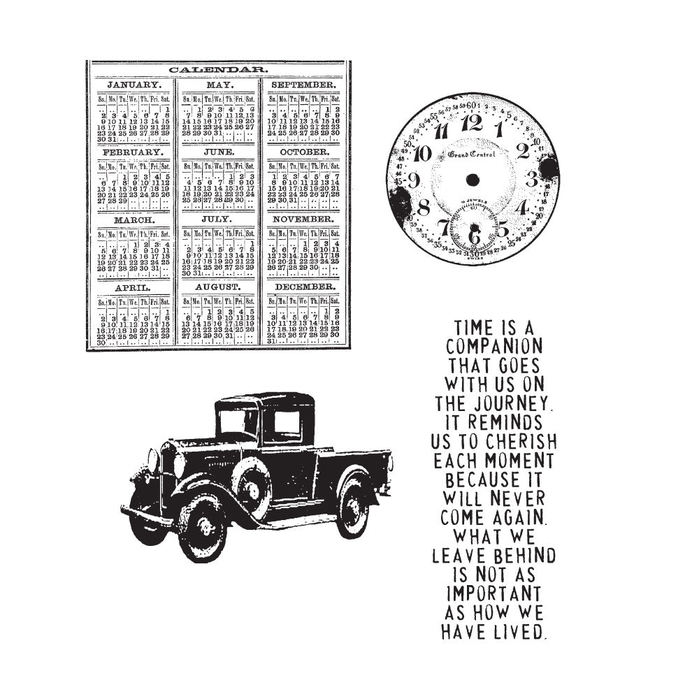 Tim Holtz Cling Rubber Stamps ELEMENTS OF TIME CMS038