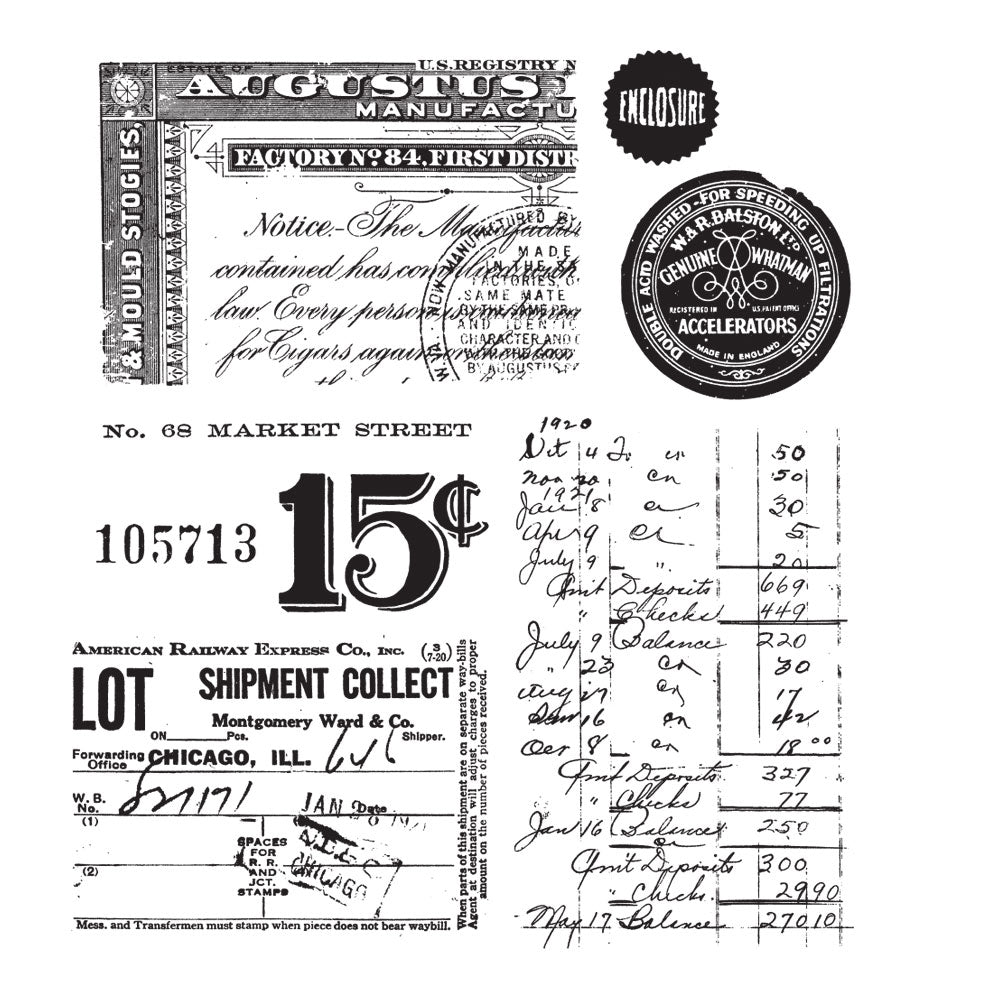 Tim Holtz Cling Rubber Stamps ETCETERA CMS302