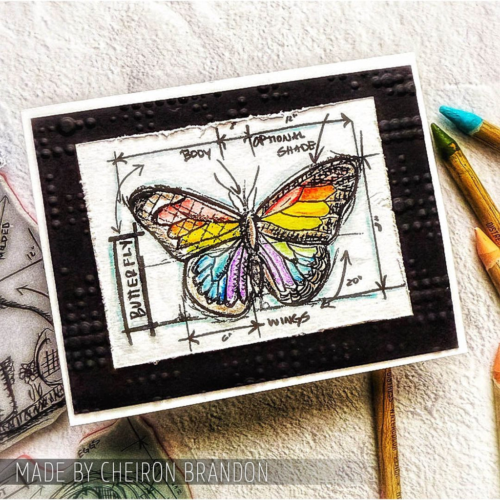 Tim Holtz Cling Rubber Stamps Easter Blueprints cms144 butterfly