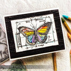Tim Holtz Cling Rubber Stamps Easter Blueprints cms144 butterfly