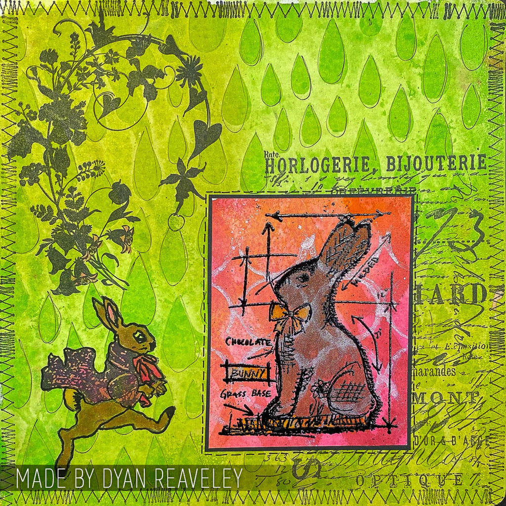 Tim Holtz Cling Rubber Stamps Easter Blueprints cms144 drops